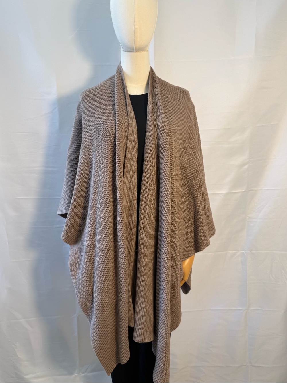Neiman Marcus Taupe Knit Wrap Shawl